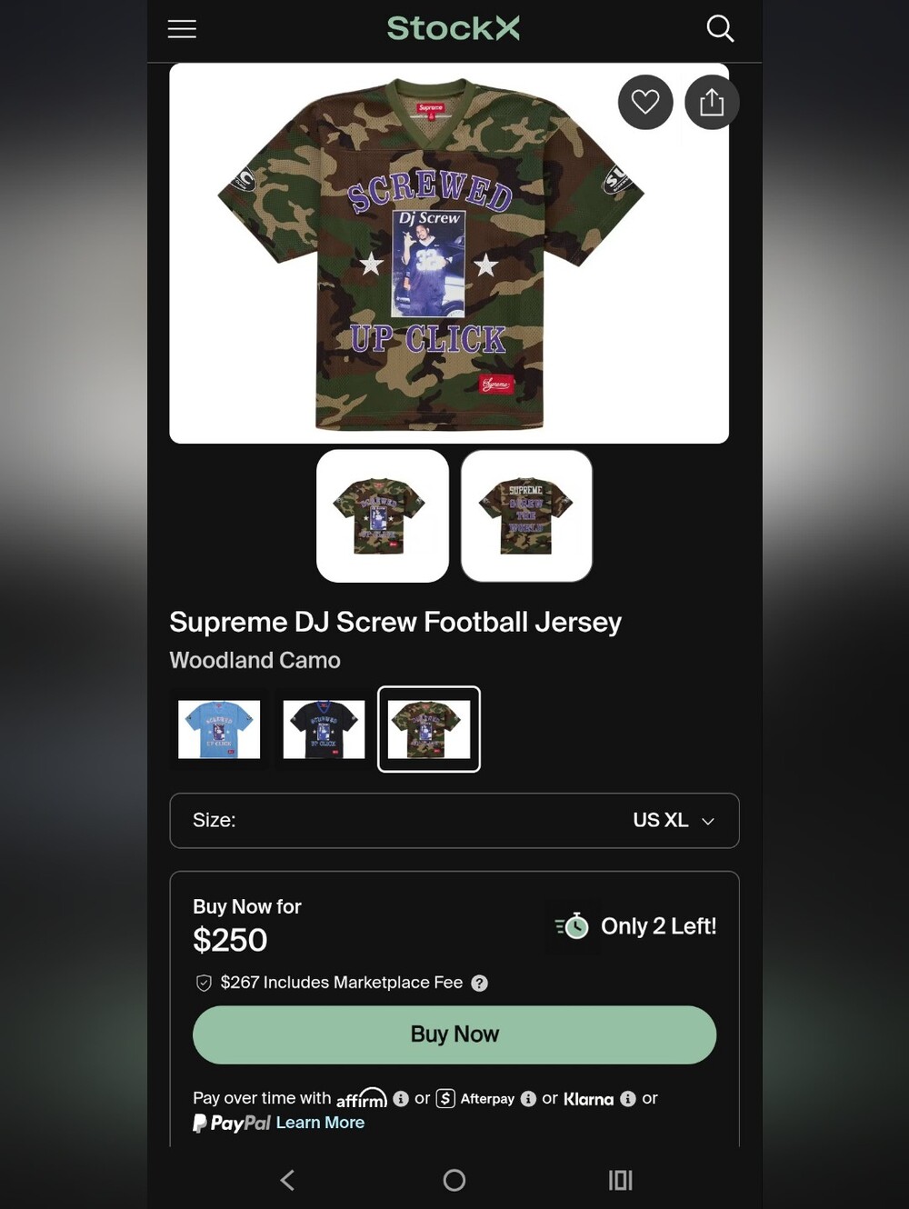 Supreme Woodland Camo DJ Screw Jersey with Purple Graphic